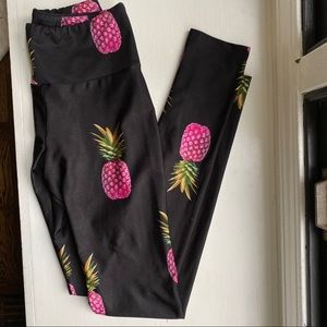 Goldsheep Pink Pineapple Leggings Size Small